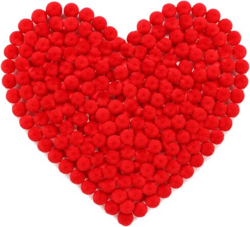 250 Pieces Christmas Red Pom Poms Craft, Mini Pom Poms Red Small Fluffy Pom Poms for Decor Arts Crafts DIY (8 mm) in Kuwait