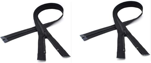 #5 Nylon Coil Separating YKK Lightweight Black Jacket Zippers - 2 Zippers Per Pack - Made in The United States - Choose Your Length (26" Inches) in Kuwait