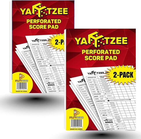 PlayDice Yahtzee Score Pads Perforated: 6X9, 200 Easy Tear Off, Large Print Yahtzee Score Pads Compatible with Yardzee and Yahtzee Games in Kuwait