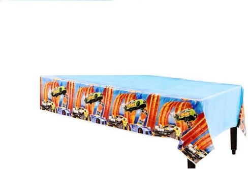 Adorable Hot Wheels Wild Racer Plastic Table Cover - 54" x 96" (1 Pc.) - Vibrant Design & Easy Cleanup - Perfect for Party Decorations in Kuwait