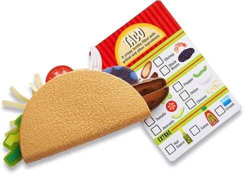 Melissa & Doug Fill & Fold Taco & Tortilla Set, 43 Pieces – Sliceable Wooden Mexican Play Food, Skillet, and More Taco Play Food Set, Pretend Kitchen Toy For Kids Ages 3+ - FSC-Certified in Kuwait