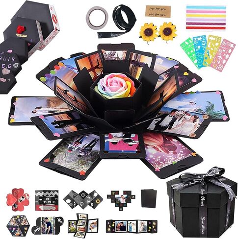 RECUTMS Explosion Box DIY Scrapbooking Set Handmade Photo Album Mothers Day Gifts,Gift Box with 6 Faces for Christmas Gift Wedding Memory Book (6 Sides) in Kuwait