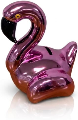 Creative Gifts International Puffy Unicorn Piggy Bank, White and Rainbow, Ceramic, 5" x 7", Gift Boxed in Kuwait