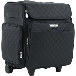 Everything Mary Rolling Craft Bag, Black Quilted - Papercraft Tote with Wheels for Scrapbook & Art Storage - Organizer Case for IRIS Boxes, Supplies, and Accessories - for Teachers & Medical in Kuwait