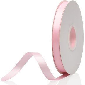 1/2" x 50 Yards Light Pink Double Faced Satin Ribbon,Solid Color High Density Fabric Ribbon Rolls,Great for Gift Wrapping,Sewing,Crafts,DIY Bows and Christmas,Wedding,Party Decoration in Kuwait