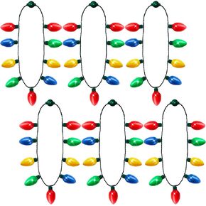JOYIN 12 Packs Christmas LED Light Up Bulb Necklaces 9 Bulbs LED Necklaces Holiday Necklace Costume Accessories for Christmas Xmas Party Favor Party Supply in Kuwait