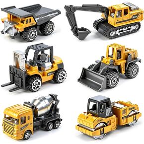 6 Pieces Construction Toys Trucks Set Diecast Metal Engineering Construction Vehicles- Forklift Excavator Dump Tractor Truck Kids Play Vehicles Cars for Boys 3-5 6 7 8 9 Birthday Gift in Kuwait