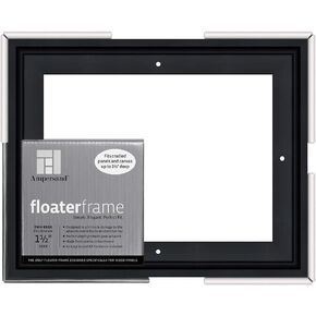 Ampersand Floaterframe Readymade Frame for Flat and 1 1/2" Deep Wood Panel and Canvas Artwork, Paintings, Prints, and More, 8"x10", Black Thin in Kuwait