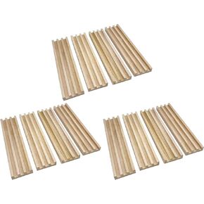 SUTIMSHE Wooden Domino Racks Set of 4 Natural Domino Trays Holders Organizer for Mexican Train Chickenfoot and Other Domino Games - Dominoes NOT Included in Kuwait