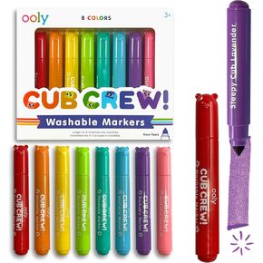 Ooly Thick Washable Markers with Jumbo Grip, Washable Toddler Markers, Mighty Mega Triangle Tip Markers for Toddlers, Kids Markers Washable with Jumbo Barrel, Markers for Little Hands [TRIANGLE TIP] in Kuwait