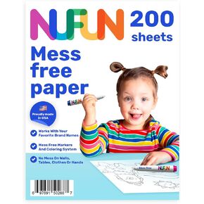 NuFun Activities Mess Free Coloring Set - Animals of The Alphabet, Kids Create No Mess Wonders with Special Coloring Paper, Gift for Toddlers and Kids, 26 Preprinted Pages and 8 Markers in Kuwait