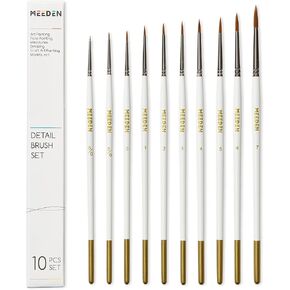 MEEDEN Miniature Detail Paint Brushes - 2/0 3/0 0 Small Fine Tip Paintbrush Set for Acrylic Watercolor Painting - Modle Paint Brush for Craft Nail in Kuwait
