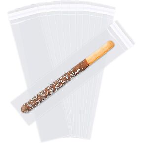 iMailer - 1000 Pcs - 2" x 10" Pretzel Rod Bags - Self Adhesive Small Cellophane Treats Bags - Pretzels Individual Bags for Bakery, Candies, Cookies, Gifts in Kuwait