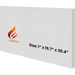 Simond Store Ceramic Fiber Board Insulation, 2300F Rated, 1" x 19.7" x 39.4", Pack of 1, Fireproof Insulation Board for Wood Stove, Forge, Boiler, Pizza Oven, Kiln, Furnace, Fireplace in Kuwait