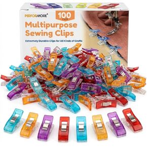 Performore Magik Clips, 100-Pack Multicolored Sewing Clips for Quilting & Crafts Ideal for Precise Sewing, Fabric Holding, and Creative Craft Projects in Kuwait