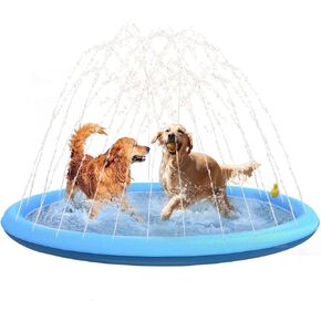 Splash Sprinkler Pad for Dogs - 59" Thicken Dogs Pet Swimming Pool Bathtub, 2024 New Packaging Pet Summer Backyard Playset & Water Toys for Dogs (59",Blue) in Kuwait