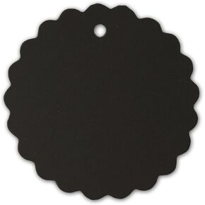 LWR CRAFTS 100 Hang Tags Scalloped Round with Jute Twines 100ft (2", White) in Kuwait
