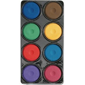 Colorations® Tempera Cakes, 8 Jumbo Cakes, 8 Tropical Bold Colors, Great Value Paint, Kids Tempera Paint, Paint for Children, Kids Paint Set, Homeschool, Home school use,Red, 1 Count (Pack of 1) in Kuwait