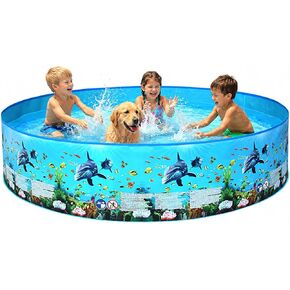 60 Inch Portable Kiddie Pool for Kids - Hard Plastic Snapset Pool for Large Dogs - Ideal Foldable Pet Pool for Wading or Swimming Summer Fun Bath Toy - Backyard Water Playtime Extravaganza! in Kuwait