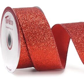 Gold Glitter Wired Ribbon - 1.5 Inch x 10 Yards (30 Ft) x 1 Roll for Christmas Home Decor Gift Wrapping Bow Making Wreath DIY Crafts Wedding in Kuwait