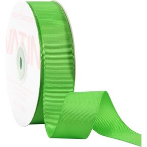VATIN Apple Green Grosgrain Ribbon, 1" x Continuous 25 Yards, Green Polyester Grosgrain Ribbon,Use for Bows DIY Hair Accessories, Gift Wrapping, Craft and Sewing in Kuwait