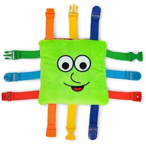 Buckle Toys - Buster Square - Learning Activity Toy - Develop Fine Motor Skills and Problem Solving - Toddler Travel Essential - Educational Classroom Must Have in Kuwait