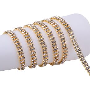 KAOYOO 3 Rows 1 Yard Crystal Rhinestone Chain Trim for Sewing Craft,DIY Decoration,4.0mm/0.16" in Kuwait