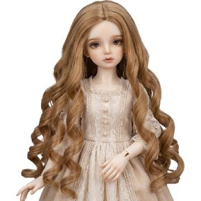 شعر مستعار لدمية Miss u 8-9 بوصة 1/3 BJD MSD DOD Pullip Dollfie شعر مستعار طويل مجعد بني فاتح لطيف (KB09-26#) in Kuwait