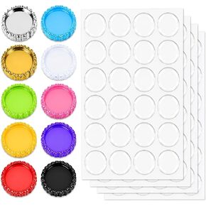 Bottle Crown Caps 50 Pcs Flattened Bottle Caps Mixed Colors with 50 Pcs Clear Epoxy Dot Stickers for Crafting Bows Pendant and Medals in Kuwait