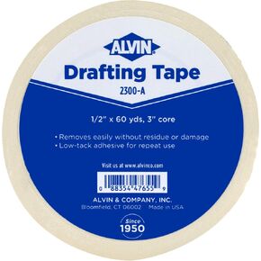 ALVIN Drafting Tape 3/4 Inches x 60 Yards Drafting Tape Model 2300-B Gentle Masking Tape for Painting, Drafting, Architecture, Watercolors, and Home Projects - 60 Yards in Kuwait