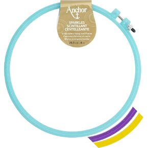 Anchor Sparkle Embroidery Hoop, 8", Blue/Purple/Yellow in Kuwait