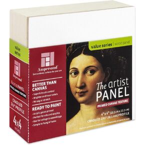 Ampersand Art Supply Wood Gesso Art Painting Panel: Canvas Texture, 3/4 Inch Cradle, 8" x 8" in Kuwait