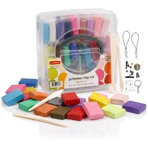 Incraftables Polymer Clay Kit (24 Colors Soft Blocks). Modeling Oven Bake Clay kit for Adults, Kids & Artists with Sculpting Tools. Non Toxic Molding Polymer Clay Starter Baking Set for Jewelry Making in Kuwait