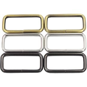 DGOL 15 pcs 1-1/2 inch (38mm) Strong Metal Belt Square Ring Clasp Hook Buckles Shinning Webbing Strap Fastener Rectangle Buckle in 3 Color in Kuwait