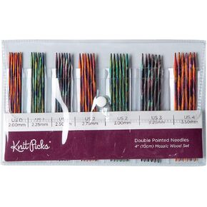 مجموعة إبر الحياكة الخشبية المدببة المزدوجة من Knit Picks (فسيفساء 5 بوصات) in Kuwait