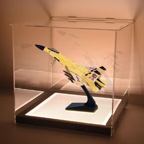 LuxRound Figure Display Case, Clear Acrylic Display Box for Collectibles, LED Light Display Holder for Action Figure Model Plane Toys Dolls, UV Protection Dust Proof in Kuwait