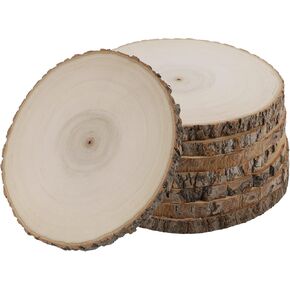 8 Pcs Large Unfinished Wood Slices, 10-11 Inches Wood Slabs for Centerpieces Natural Wooden Circle, DIY Wood Centerpieces for Tables Wedding Party Door Sign Decor in Kuwait