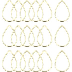 MECCANIXITY Teardrop Beading Hoop Link، حلقات ربط ساحرة ذات إطار مفتوح مجوف مقاس 0.86 بوصة × 1.26 بوصة نغمة نحاسية لصنع المجوهرات، عبوة من 100 قطعة in Kuwait