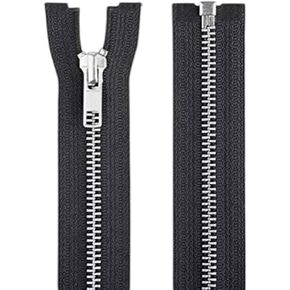 26' Heavy Duty White Aluminum Separating Zippers - Ideal for Jackets & Crafts in Kuwait