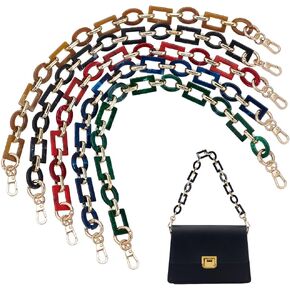PH PandaHall Decorative Bag Chain Strap, 5 Colors 16.5" Short Acrylic Bag Handles Retro Link Chain Strap with Clasps Handle Strap Replacement for Clutch Bucket Crossbody Tote in Kuwait
