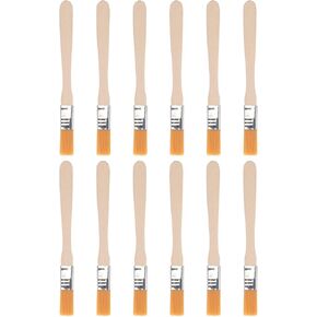 uxcell 5" Paint Brush 0.5" Width Soft Nylon Bristle with Wood Handle for Wall, Cabinets, Fences Yellow 12Pcs in Kuwait