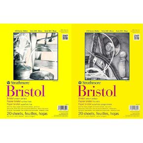 Strathmore 300 Series Bristol Smooth Pad, 9"x12" Tape Bound, 20 Sheets & 300 Series Bristol Vellum Pad, 9"x12", Tape Bound 20 Sheets in Kuwait