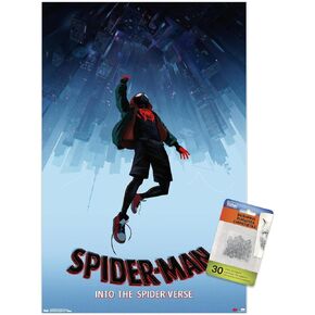 Trends International Marvel Spider-Man - Into The SpiderVerse - Falling Wall Poster, 14.725" x 22.375", Premium Poster & Pushpin Bundle in Kuwait