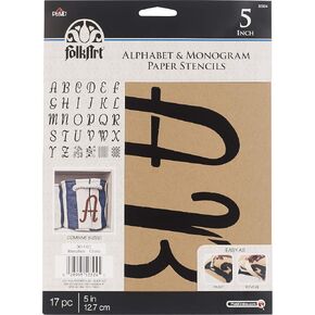 FolkArt Stencil Paper, Alphabet & Monogram Italic 5", 5 in Kuwait