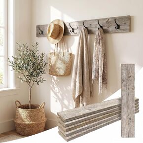 Rustic Farmhouse Reclaimed Barn Wood Bundle | 12 inch | Wood Plank | Wall Panels | Remodeling| DIY | Repurposed | Decoration | Shiplap | Natural Weathered Gray | Pack of 6 Planks in Kuwait
