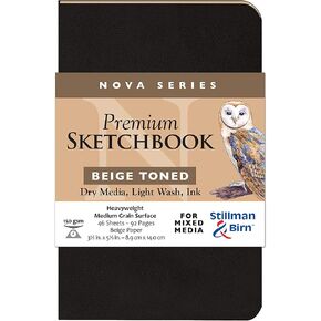 Stillman & Birn Nova Series Beige Softcover Sketchbook, 8" x 10", 150 GSM (Heavyweight),Beige Paper, Medium Grain Surface in Kuwait