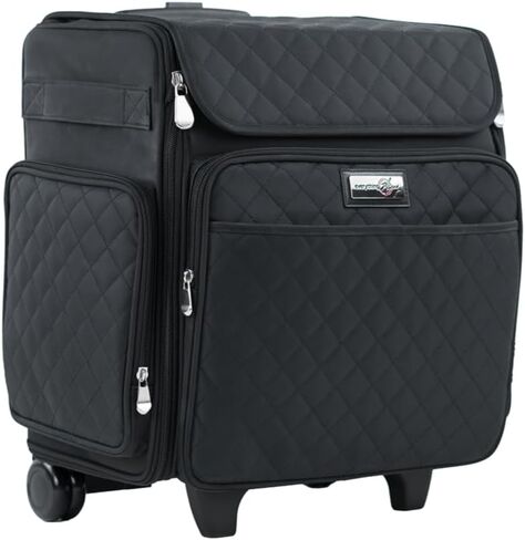 Everything Mary Rolling Craft Bag, Black Quilted - Papercraft Tote with Wheels for Scrapbook & Art Storage - Organizer Case for IRIS Boxes, Supplies, and Accessories - for Teachers & Medical in Kuwait