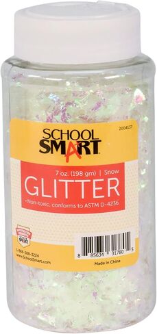 School Smart Craft Glitter, 7 Ounce Jar, Snow in Kuwait