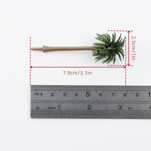 Model Coconut Palm Tree 2.8" Height Mini Scenery Plastic Tree Building Model Trees -6pcs in Kuwait