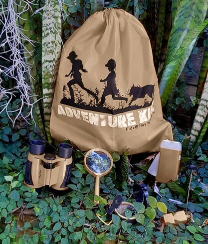 Adventure Kidz - Outdoor Exploration Kit, Children’s Toy Binoculars, Torch, Compass, Whistle, Magnifying Glass, Backpack. Great Kids Gift Set for Camping, Hiking, Educational and Pretend Play. in Kuwait